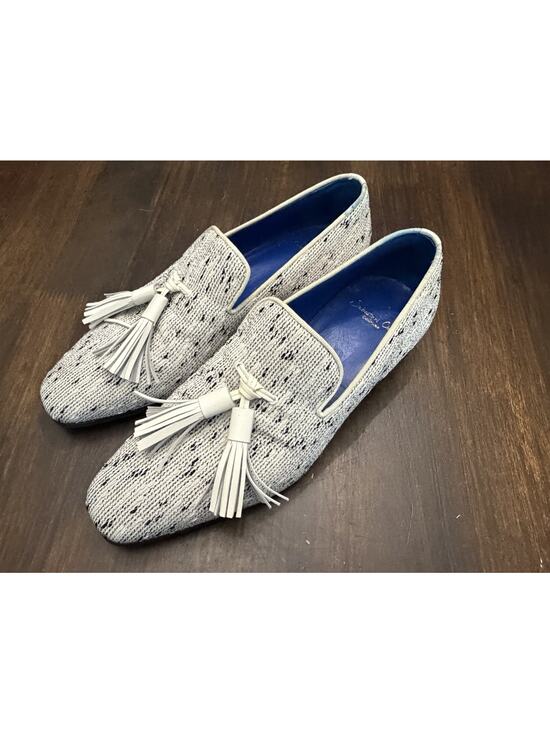 Sebastian Cruz Couture White Black Formal Loafers Tassle 40 Size 7.5 $1495 main image 5